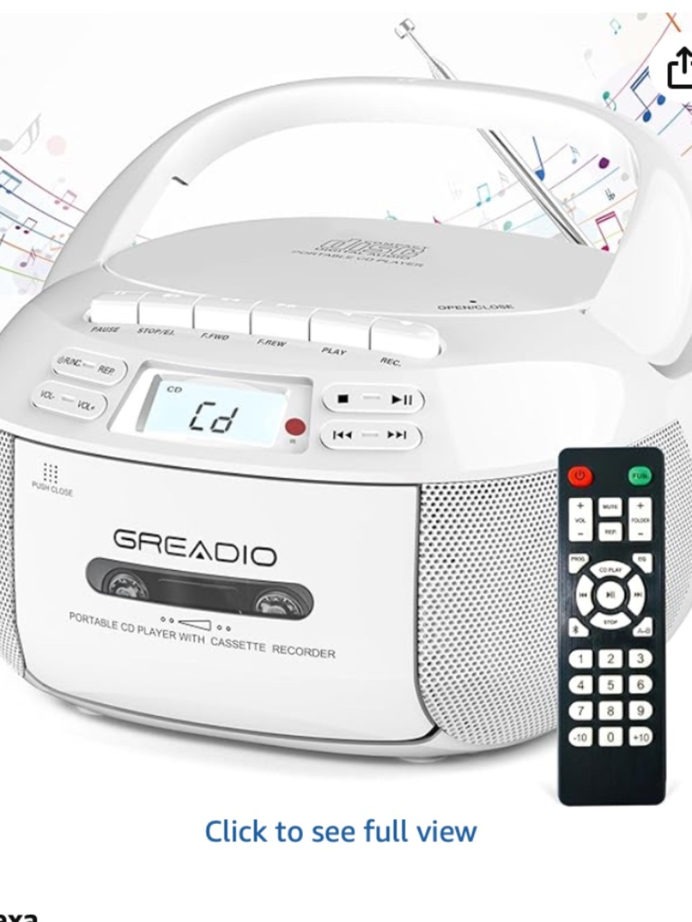 Amazon Boombox CD / Cassette Player / Bluetooth / AM/FM Radio